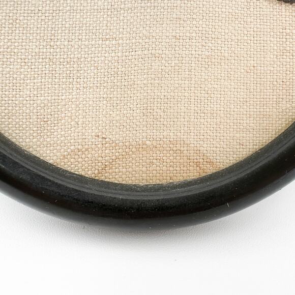 Antique Silhouette Oval Needlepoint Side Profile Portraits Regency Framed Pair - Picture 5 of 13